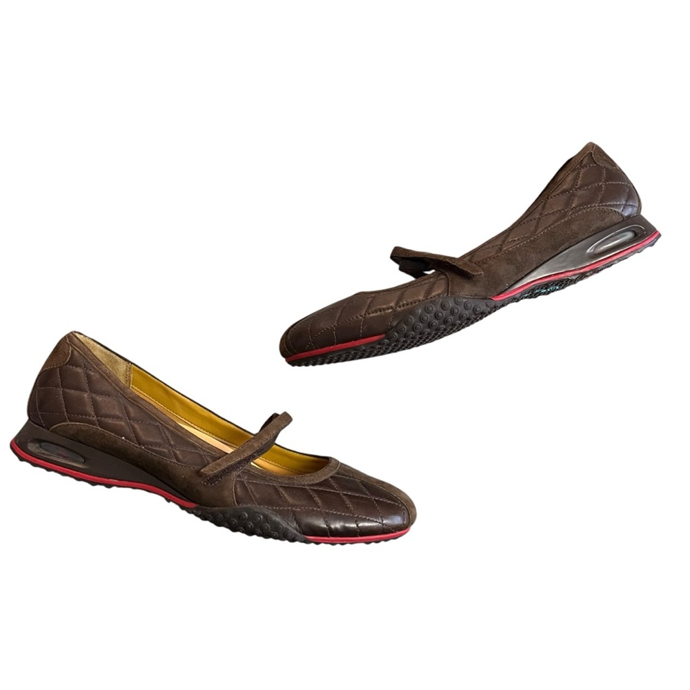 Nike Air Cole Haan Bria Mary Jane Style Flats Quilted Brown Women’s Size 8.5
